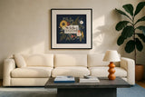 Autumn Romance IV by Laura Marshall. Displayed in a glass frame with matte in a clean modern living room. Available as an archival giclee rolled canvas, fine art paper, or poster print. SKU 38459a.
