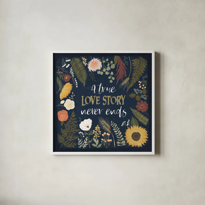 Autumn Romance V by Laura Marshall. Shown in a crisp white glass frame for a clean and minimalist style. Available as an archival giclee rolled canvas, fine art paper, or poster print. SKU 38460a.