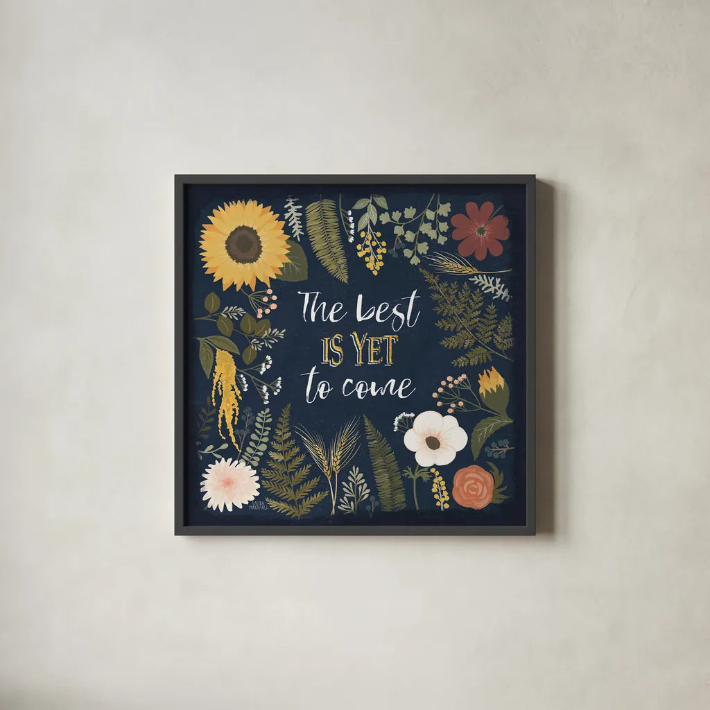 Autumn Romance VI by Laura Marshall. Shown in a sleek black glass frame for a contemporary gallery look. Available as an archival giclee rolled canvas, fine art paper, or poster print. SKU 38461a.