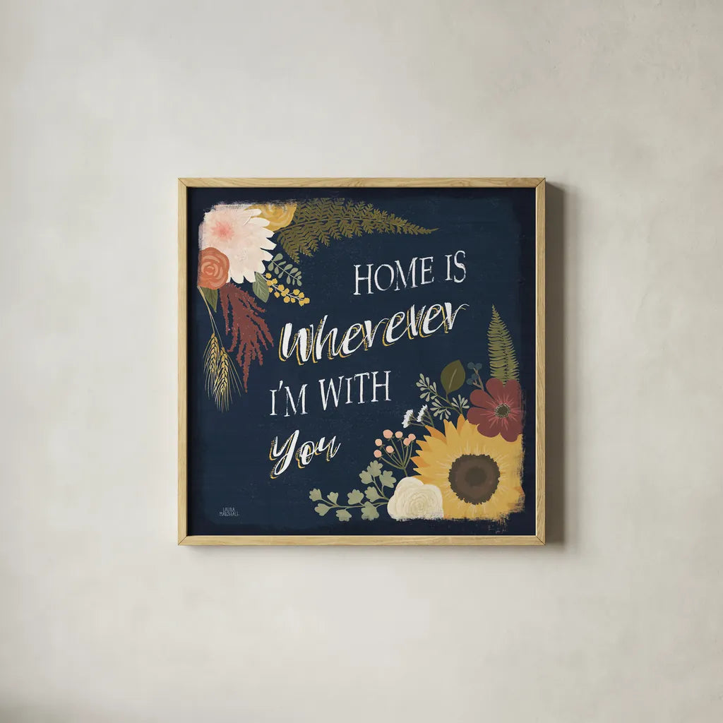 Autumn Romance VIII by Laura Marshall. Shown in a natural wood glass frame for a timeless modern aesthetic. Available as an archival giclee rolled canvas, fine art paper, or poster print. SKU 38463a.