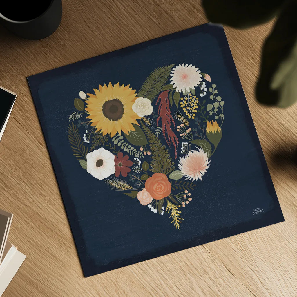 Autumn Romance X by Laura Marshall. Shown as a detailed flat fine art print, highlighting archival giclee quality. Available as an archival giclee rolled canvas, fine art paper, or poster print. SKU 38465a.