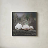 Beach Treasures by Laura Marshall. Shown in a sleek black glass frame for a contemporary gallery look. Available as an archival giclee rolled canvas, fine art paper, or poster print. SKU 38777a.