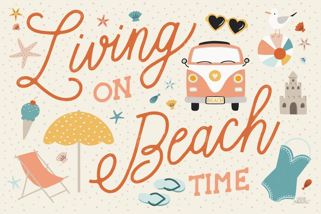 Beach Vibes I by Laura Marshall. SKU 78823i. Archival Giclee Fine art print for wall decor.