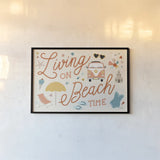 Beach Vibes I by Laura Marshall. shown as a paper print in a black flame. Available as a archival giclee rolled canvas, fine art paper, or poster print. SKU 78823i.