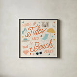 Beach Vibes III by Laura Marshall. Shown in a sleek black glass frame for a contemporary gallery look. Available as an archival giclee rolled canvas, fine art paper, or poster print. SKU 78825a.