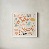 Beach Vibes III by Laura Marshall. Shown in a crisp white glass frame for a clean and minimalist style. Available as an archival giclee rolled canvas, fine art paper, or poster print. SKU 78825a.