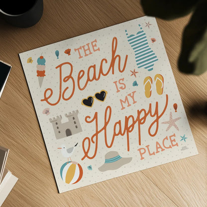 Beach Vibes IV by Laura Marshall. Shown as a detailed flat fine art print, highlighting archival giclee quality. Available as an archival giclee rolled canvas, fine art paper, or poster print. SKU 78826a.