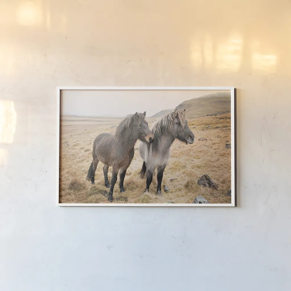 Bjarni and Imir I by Laura Marshall. shown as a paper print in a white frame. Available as a archival giclee rolled canvas, fine art paper, or poster print. SKU 49806i.