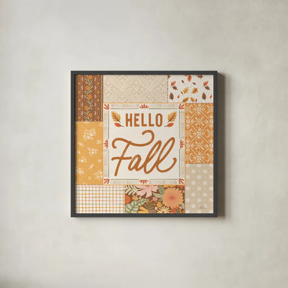 Blooming Autumn II by Laura Marshall. Shown in a sleek black glass frame for a contemporary gallery look. Available as an archival giclee rolled canvas, fine art paper, or poster print. SKU 93728a.