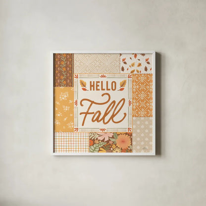 Blooming Autumn II by Laura Marshall. Shown in a crisp white glass frame for a clean and minimalist style. Available as an archival giclee rolled canvas, fine art paper, or poster print. SKU 93728a.