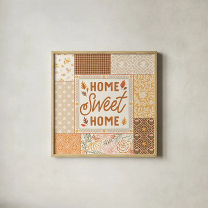 Blooming Autumn III by Laura Marshall. Shown in a natural wood glass frame for a timeless modern aesthetic. Available as an archival giclee rolled canvas, fine art paper, or poster print. SKU 93729a.