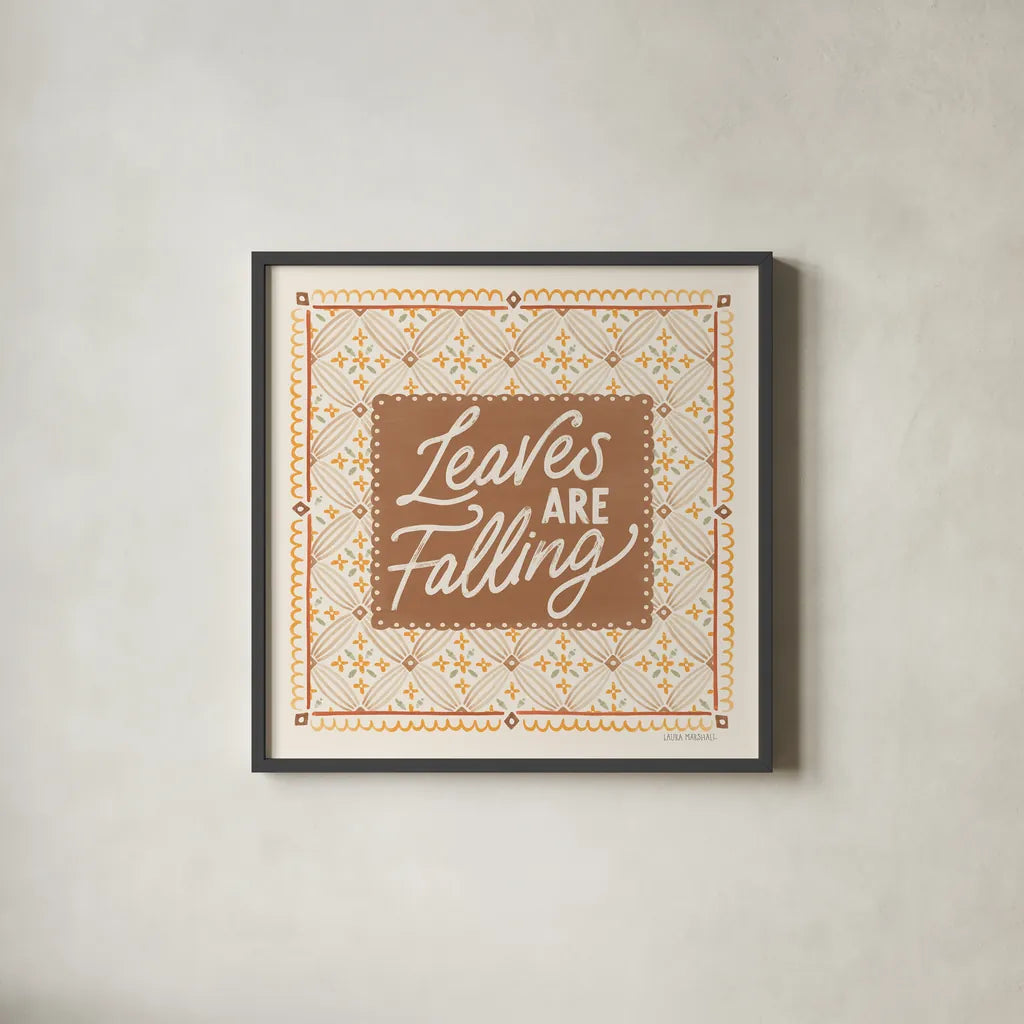 Blooming Autumn VI by Laura Marshall. Shown in a sleek black glass frame for a contemporary gallery look. Available as an archival giclee rolled canvas, fine art paper, or poster print. SKU 93732a.