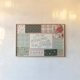 Blooming Christmas I by Laura Marshall. shown as a paper print in a natural frame. Available as a archival giclee rolled canvas, fine art paper, or poster print. SKU 102976i.