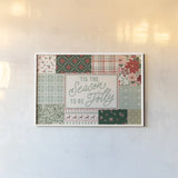 Blooming Christmas I by Laura Marshall. shown as a paper print in a white frame. Available as a archival giclee rolled canvas, fine art paper, or poster print. SKU 102976i.