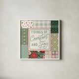 Blooming Christmas II by Laura Marshall. Shown in a crisp white glass frame for a clean and minimalist style. Available as an archival giclee rolled canvas, fine art paper, or poster print. SKU 102977a.