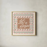 Blooming Christmas V by Laura Marshall. Shown in a natural wood glass frame for a timeless modern aesthetic. Available as an archival giclee rolled canvas, fine art paper, or poster print. SKU 102980a.