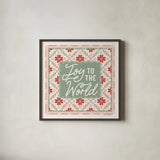 Blooming Christmas VI by Laura Marshall. Shown in a sleek black glass frame for a contemporary gallery look. Available as an archival giclee rolled canvas, fine art paper, or poster print. SKU 102981a.