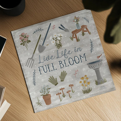 Blooming Garden I by Laura Marshall. Shown as a detailed flat fine art print, highlighting archival giclee quality. Available as an archival giclee rolled canvas, fine art paper, or poster print. SKU 32069a.