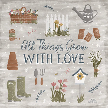 Blooming Garden II by Laura Marshall. SKU 32070a. Archival Giclee Fine art print for wall decor.