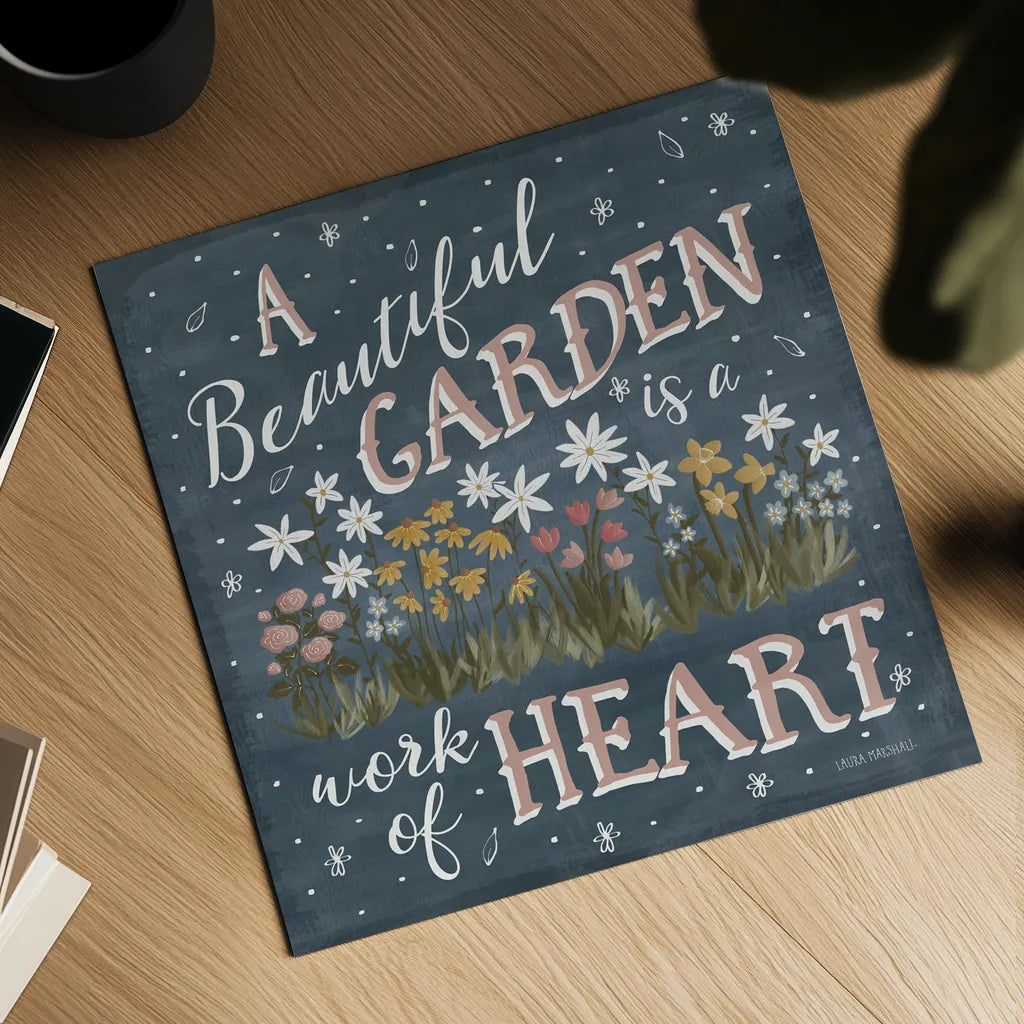 Blooming Garden IV by Laura Marshall. Shown as a detailed flat fine art print, highlighting archival giclee quality. Available as an archival giclee rolled canvas, fine art paper, or poster print. SKU 32072a.