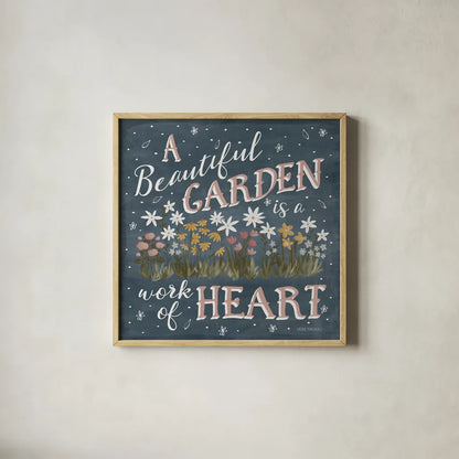 Blooming Garden IV by Laura Marshall. Shown in a natural wood glass frame for a timeless modern aesthetic. Available as an archival giclee rolled canvas, fine art paper, or poster print. SKU 32072a.