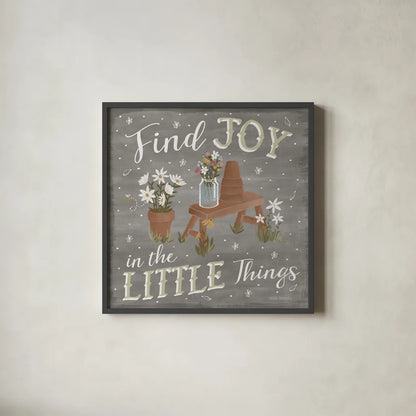 Blooming Garden VI by Laura Marshall. Shown in a sleek black glass frame for a contemporary gallery look. Available as an archival giclee rolled canvas, fine art paper, or poster print. SKU 32074a.