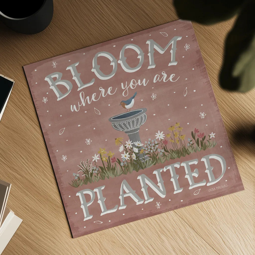 Blooming Garden VII by Laura Marshall. Shown as a detailed flat fine art print, highlighting archival giclee quality. Available as an archival giclee rolled canvas, fine art paper, or poster print. SKU 32075a.