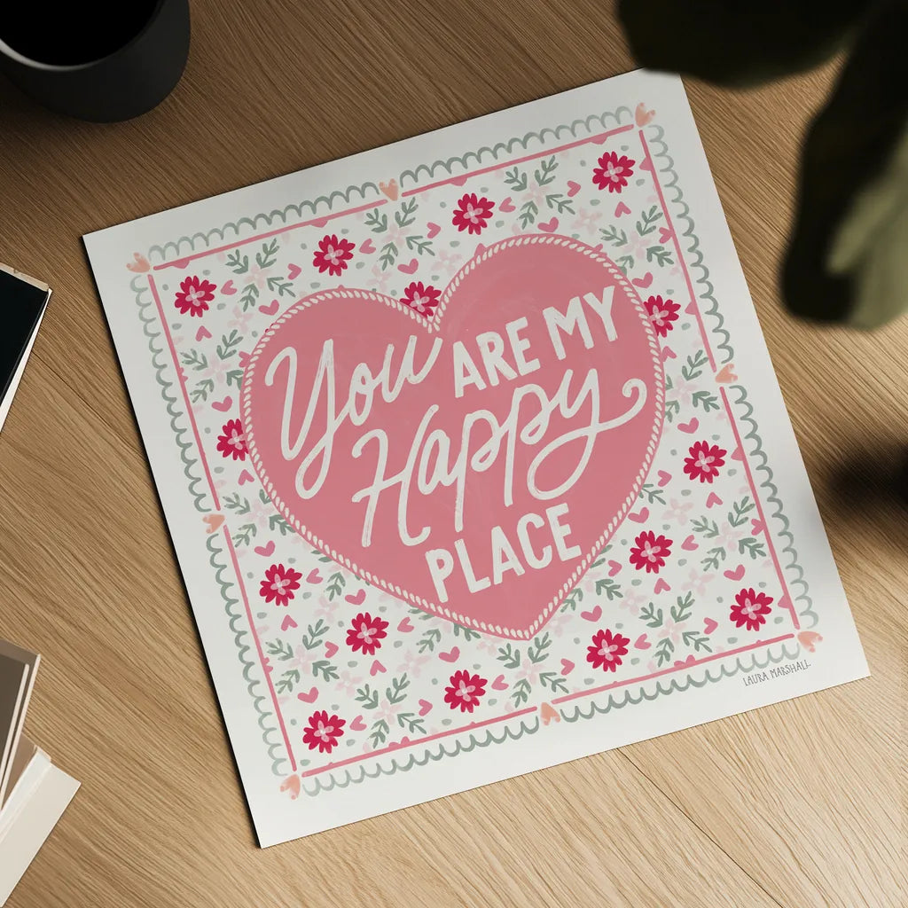 Blooming Hearts  VI v2 by Laura Marshall. Shown as a detailed flat fine art print, highlighting archival giclee quality. Available as an archival giclee rolled canvas, fine art paper, or poster print. SKU 97410a.