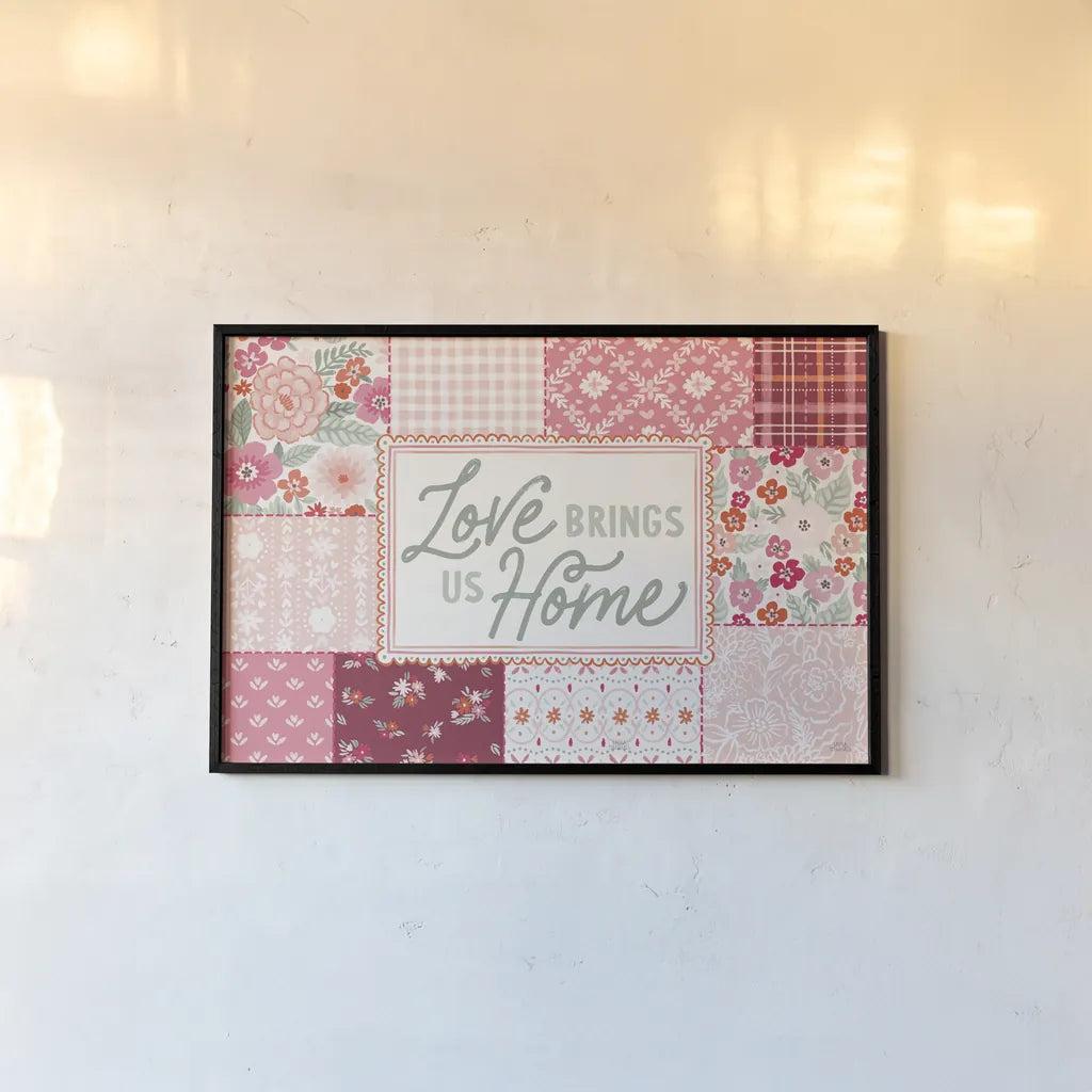 Blooming Hearts I by Laura Marshall. shown as a paper print in a black flame. Available as a archival giclee rolled canvas, fine art paper, or poster print. SKU 93008i.