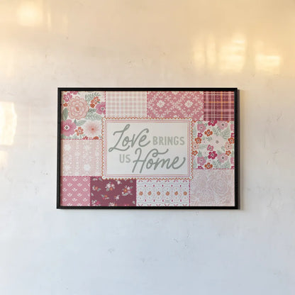 Blooming Hearts I by Laura Marshall. shown as a paper print in a black flame. Available as a archival giclee rolled canvas, fine art paper, or poster print. SKU 93008i.