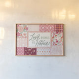 Blooming Hearts I by Laura Marshall. shown as a paper print in a natural frame. Available as a archival giclee rolled canvas, fine art paper, or poster print. SKU 93008i.
