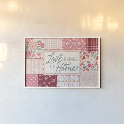 Blooming Hearts I by Laura Marshall. shown as a paper print in a white frame. Available as a archival giclee rolled canvas, fine art paper, or poster print. SKU 93008i.