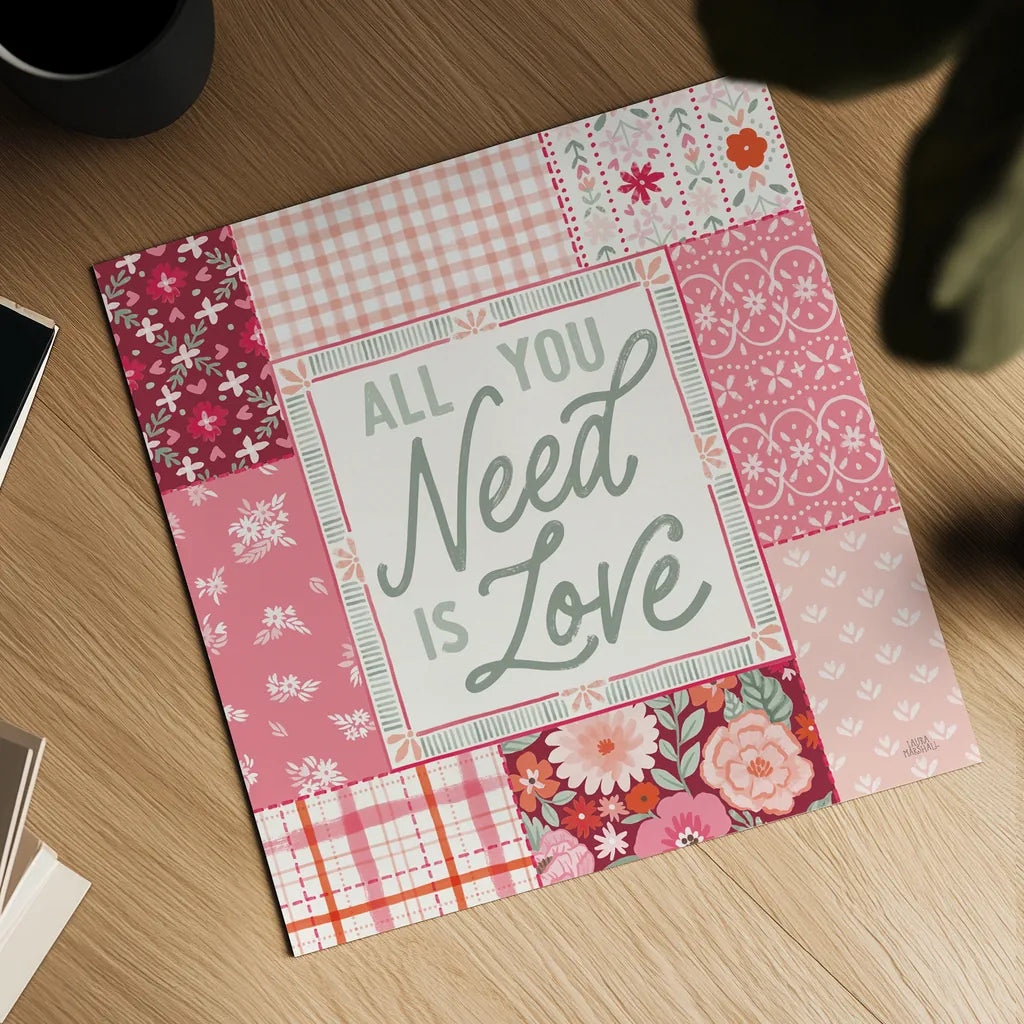 Blooming Hearts II by Laura Marshall. Shown as a detailed flat fine art print, highlighting archival giclee quality. Available as an archival giclee rolled canvas, fine art paper, or poster print. SKU 93009a.