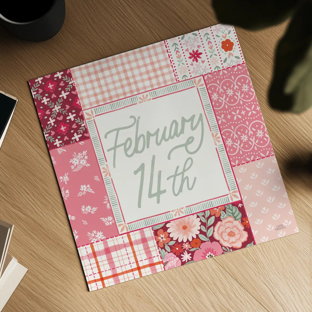 Blooming Hearts II v2 by Laura Marshall. Shown as a detailed flat fine art print, highlighting archival giclee quality. Available as an archival giclee rolled canvas, fine art paper, or poster print. SKU 97408a.