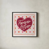 Blooming Hearts IV by Laura Marshall. Shown in a sleek black glass frame for a contemporary gallery look. Available as an archival giclee rolled canvas, fine art paper, or poster print. SKU 93011a.