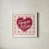 Blooming Hearts IV by Laura Marshall. Shown in a crisp white glass frame for a clean and minimalist style. Available as an archival giclee rolled canvas, fine art paper, or poster print. SKU 93011a.