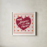 Blooming Hearts IV v2 by Laura Marshall. Shown in a crisp white glass frame for a clean and minimalist style. Available as an archival giclee rolled canvas, fine art paper, or poster print. SKU 97409a.