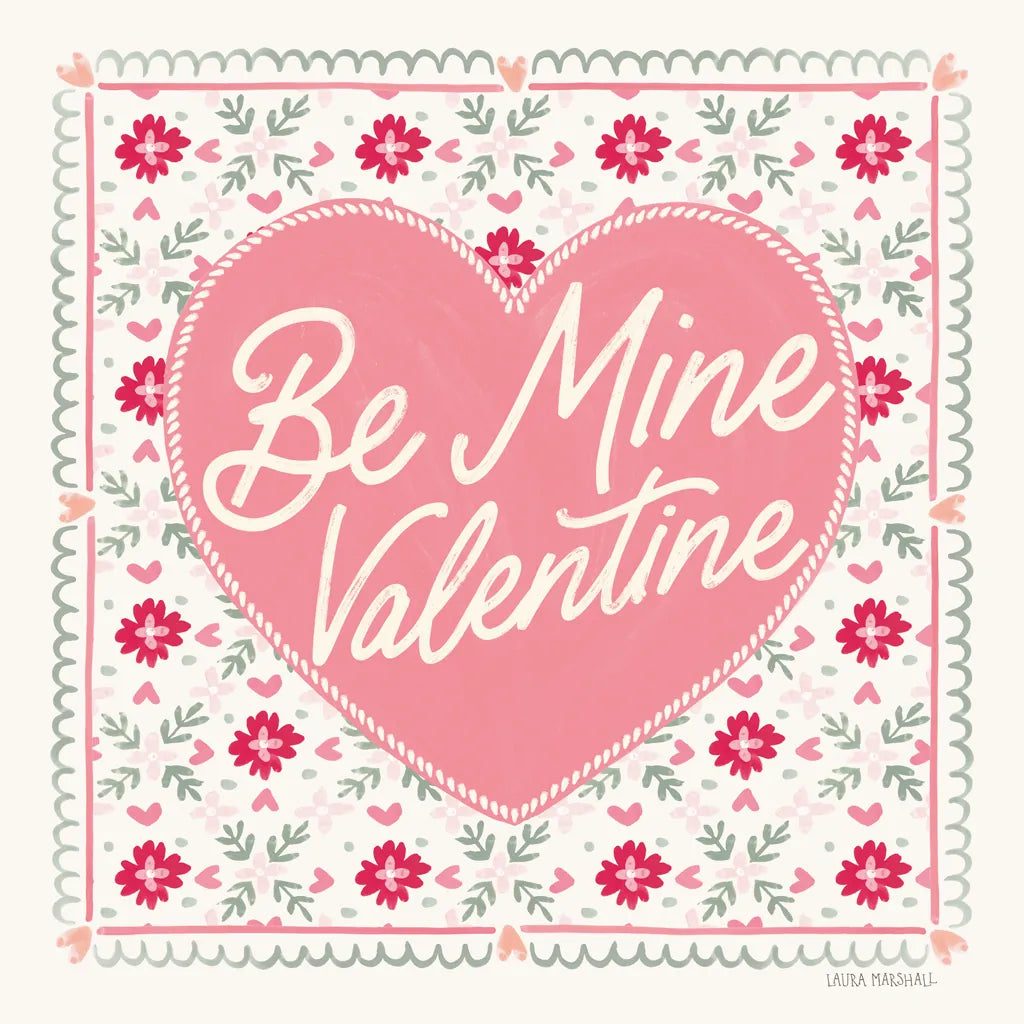 Blooming Hearts VI by Laura Marshall. SKU 93013a. Archival Giclee Fine art print for wall decor.