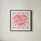 Blooming Hearts VI by Laura Marshall. Shown in a sleek black glass frame for a contemporary gallery look. Available as an archival giclee rolled canvas, fine art paper, or poster print. SKU 93013a.