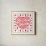 Blooming Hearts VI by Laura Marshall. Shown in a natural wood glass frame for a timeless modern aesthetic. Available as an archival giclee rolled canvas, fine art paper, or poster print. SKU 93013a.