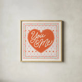 Blooming Hearts VII by Laura Marshall. Shown in a natural wood glass frame for a timeless modern aesthetic. Available as an archival giclee rolled canvas, fine art paper, or poster print. SKU 93014a.