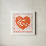 Blooming Hearts VII by Laura Marshall. Shown in a crisp white glass frame for a clean and minimalist style. Available as an archival giclee rolled canvas, fine art paper, or poster print. SKU 93014a.