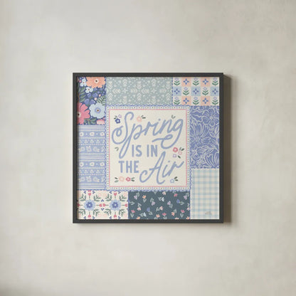 Blooming Spring II by Laura Marshall. Shown in a sleek black glass frame for a contemporary gallery look. Available as an archival giclee rolled canvas, fine art paper, or poster print. SKU 97457a.