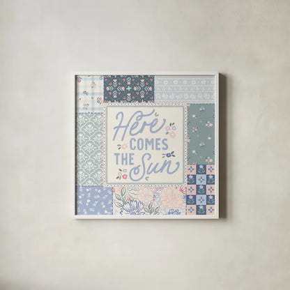 Blooming Spring III by Laura Marshall. Shown in a crisp white glass frame for a clean and minimalist style. Available as an archival giclee rolled canvas, fine art paper, or poster print. SKU 97458a.