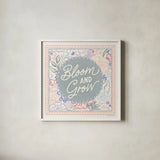 Blooming Spring VI by Laura Marshall. Shown in a crisp white glass frame for a clean and minimalist style. Available as an archival giclee rolled canvas, fine art paper, or poster print. SKU 97461a.