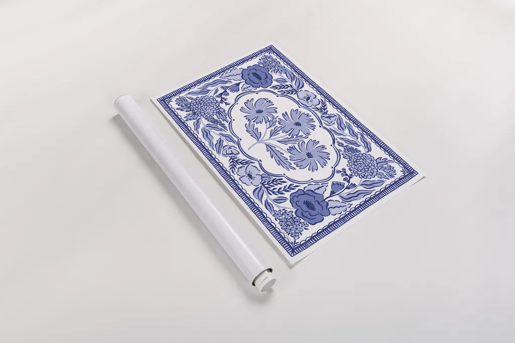 Blue Reverie IV by Laura Marshall. shown as a rolled paper print. Available as archival giclee rolled canvas, fine art paper, or poster print. SKU 96785i.