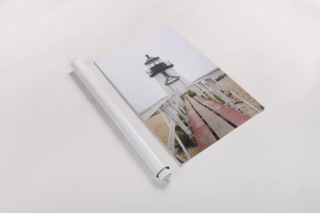 Brant Point Lighthouse by Laura Marshall. shown as a rolled paper print. Available as archival giclee rolled canvas, fine art paper, or poster print. SKU 39641h.