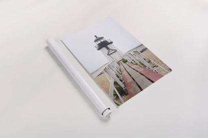 Brant Point Lighthouse by Laura Marshall. shown as a rolled paper print. Available as archival giclee rolled canvas, fine art paper, or poster print. SKU 39641h.