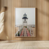 Brant Point Lighthouse by Laura Marshall. shown as over sized large wall art. Available as an archival giclee rolled canvas, fine art paper, or poster print. SKU 39641h.