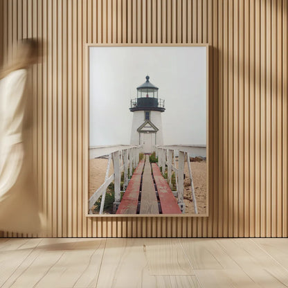 Brant Point Lighthouse by Laura Marshall. shown as over sized large wall art. Available as an archival giclee rolled canvas, fine art paper, or poster print. SKU 39641h.